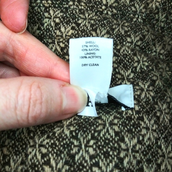 LOFT Retro 1950's Style Brown & Taupe Wool Blend Floral Tweed 3/4 Sleeve Jacket - Picture 8 of 9